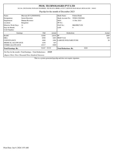 Advisory: 1. Payslip for December .
